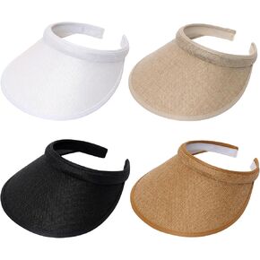 4PCS Wide Brim Sun Visor Hats for Women UV Protection Summer Adjustable Cap for Sports Beach Travel Outdoor Activity in Saudi Arabia