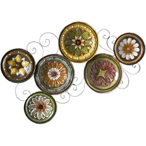 SEI Furniture - Marinci Scattered Italian Plates Wall Art - Transitional Design, Multi Metal - Fully Assembled - Ideal for Living Room, Bedroom (WS9435) in Saudi Arabia