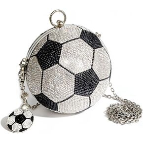 Rhinestone Soccer Ball Purse with Detachable Chain, Bling World Cup 2026 Souvenir Gift Crossbody Bag in Saudi Arabia