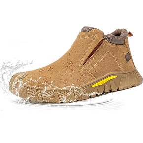 Slip On Steel Toe Work Boots for Men/Women – Waterproof Lightweight Anti-Slip Safety Shoes for Construction Industrial Warehouse in Saudi Arabia