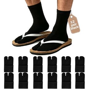 4/12 Pair Unisex Tabi Split Toe Flip Flop Socks,Soft Cotton Elastic Big Toe Geta Sandal Japanese Socks for Men Women in Saudi Arabia