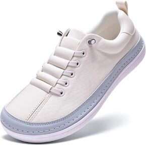 Barefoot Shoes Women, Casual Sneakers, Wide Toe Box Sneakers, Running Shoes Women with Arch Support, Zero Drop Minimalist Fashion Canvas Comfortable Walking Shoes in Kuwait