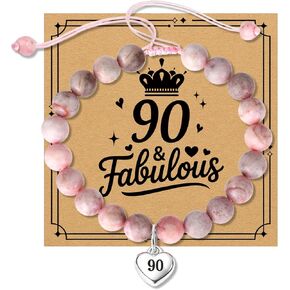 Aelciyue Cute Birthday Gifts for Women 18 20 40 60 70 Years Old Birthday Pink Zebra Natural Stone Beaded Bracelets for Women in Saudi Arabia