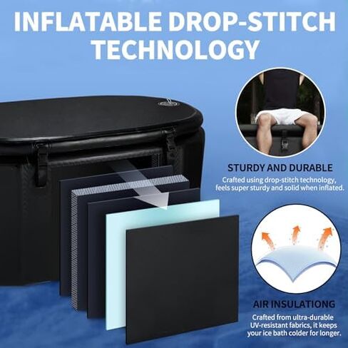 Ice Bath Chiller & Cold Plunge Tub Kit, 1/2 HP Cold Plunge Chiller with Built-in & Pump,216 Gal Ice Pod, XXL Cold Plunge Tub with Water Chiller for Home Outdoor Cold Therapy in Kuwait