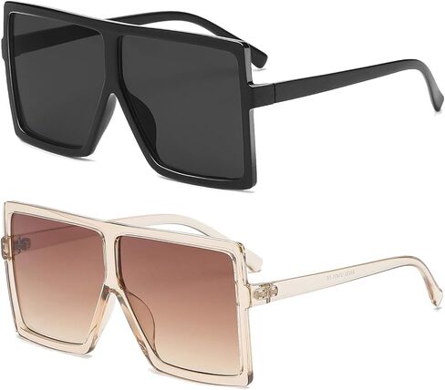 GRFISIA Square Oversized Sunglasses for Women Men Flat Top Fashion Shades in Saudi Arabia