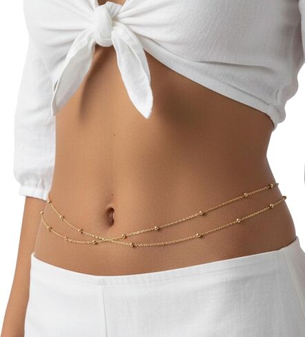 Adjustable Waist Chains for Women, Waterproof Simple Gold Waist belly Chain Sexy Bikini Waists Chain Belt for Summer Beach Friend Gifts in Saudi Arabia