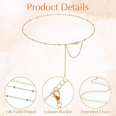Nogeqi 2 Pcs Gold Body Chain with Pearl,Belly Chains for Women, Gold Waist Chain,Bra Chains Lingerie Summer Bikini Bodychain Trendy Sexy Stomach Jewelry Sexy Beach Accessories in Kuwait