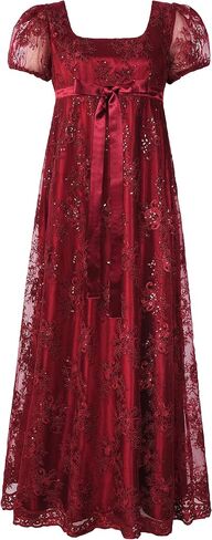 Regency Dress Empire Gown Embroidered Mesh in Saudi Arabia
