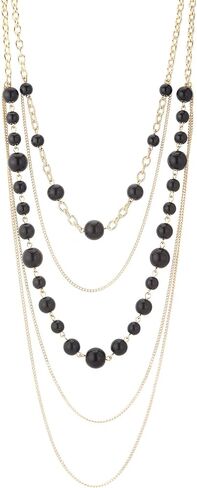 Long Gold Pearl Necklaces for Women Multi-Layered Chain with Faux Pearls Beads Statement Waterfall Jewelry Gifts in Saudi Arabia