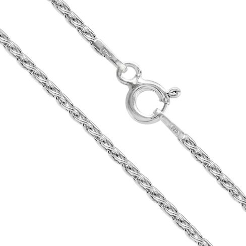 Sterling Silver Chain Necklace for Women Wheat 1.4mm Tarnish Resistant Responsibly Sourced - Non-Migrating Clasp Design - Sterling Silver Chain Necklace - Italian Made in Italy - Quality Durable Sturdy 1.4mm Chain for Women - Quality Gift Box - 925 Sterli in Kuwait