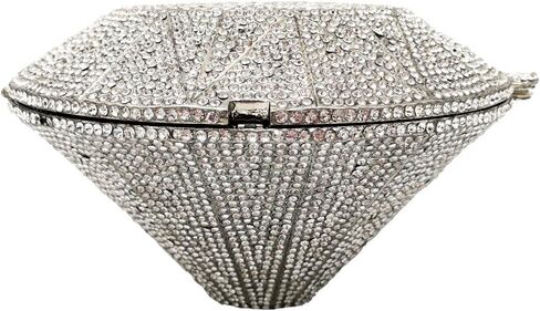 Diamond Shape Crystal Clutch Bag Women Rhinestone Evening Handbags Bridal Party Clutch Purse Wedding Bag,Mini in Saudi Arabia