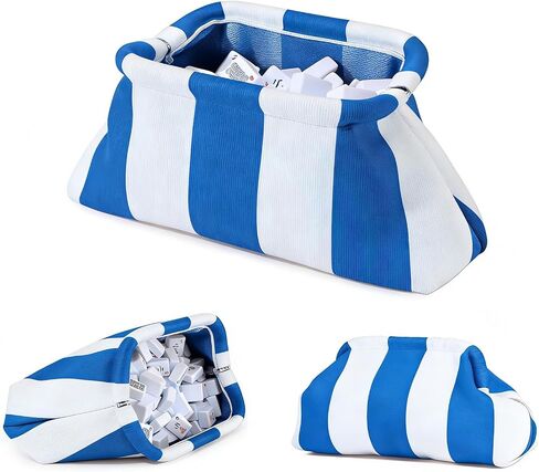Mahjong Tile Bag Woven Clutch Purses for Women Woven Striped Dumpling Bag in Kuwait