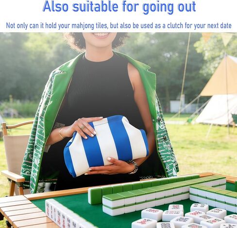 Mahjong Tile Bag Woven Clutch Purses for Women Woven Striped Dumpling Bag in Kuwait