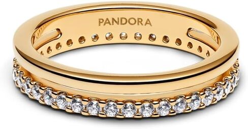 PANDORA-Double Band Ring-Gold plated-With Gift Box in Kuwait