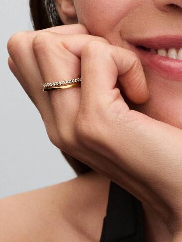 PANDORA-Double Band Ring-Gold plated-With Gift Box in Kuwait