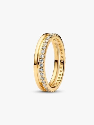 PANDORA-Double Band Ring-Gold plated-With Gift Box in Kuwait
