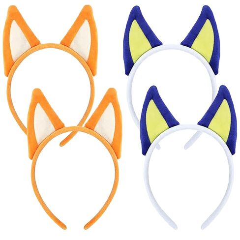 Jolbndcv 4 Pcs Dogs Ear Headbands Soft Blue Party Costumes for Birthday Party Costumes Dress-up Supplies in Saudi Arabia