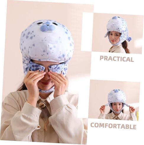 Ipetboom Seal Plush Headgear Funny Costume Hat for Parties Unique Animal Headwear for Cosplay Soft and Comfortable Plush Party Accessory Theatrical Events and Photo Props in Kuwait