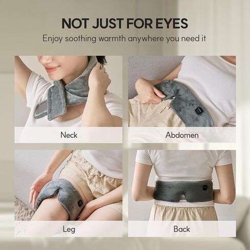 HubiCare Plush Heated Sleep Eye Mask with 2500mAh Battery, Ultra-Soft Warm Compress for Dry Eyes & Relaxation, 3 Heat Levels, Auto-Off Timer, Portable Adjustable Eye Warmer in Kuwait