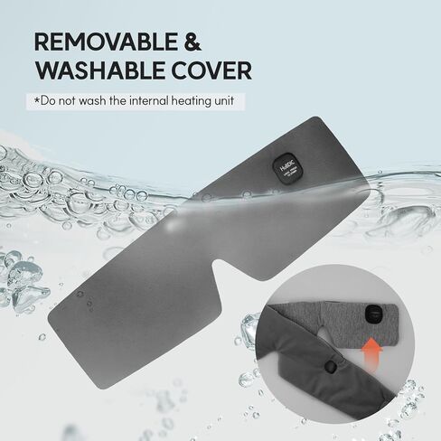 HubiCare Plush Heated Sleep Eye Mask with 2500mAh Battery, Ultra-Soft Warm Compress for Dry Eyes & Relaxation, 3 Heat Levels, Auto-Off Timer, Portable Adjustable Eye Warmer in Kuwait