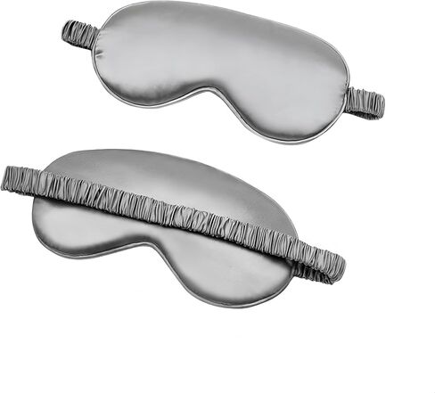 Silk Sleep Mask, Double-Sided Mulberry Silk, Blackout Eye Cover with Zero Light Transmission, Gentle Pressure-Free Design (Gray) in Kuwait