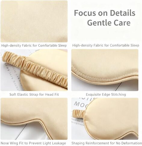 Silk Sleep Mask, Double-Sided Mulberry Silk, Blackout Eye Cover with Zero Light Transmission, Gentle Pressure-Free Design (Gray) in Kuwait
