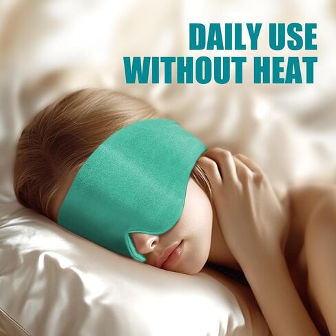 Heated Eye Mask for Dry Eyes - Ultra Soft Green Face Heating Pad, Fast-Heating Relief for Sinus Pressure, Tension Headache, Puffy Eyes & Fatigued Eye Area in Saudi Arabia