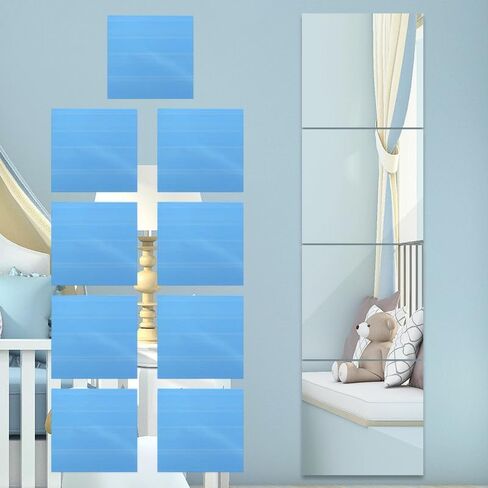 18Pcs Self Adhesive Acrylic Mirror, Mirror Wall Stickers for Living Room in Kuwait
