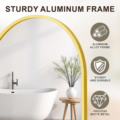 Oval Bathroom Mirror for Wall, 2 Pack 24"x36" Gold Framed Vanity Mirror, HD Tempered Glass Wall Mounted Mirrors for Bathroom Sink, Bedroom Entryway Living Room in Kuwait