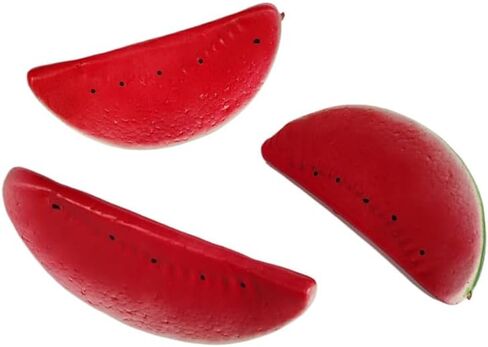 Ebonee Realistic Artificial Watermelon Slices, Lifelike Fake Red Watermelon Slice for Home Kitchen Decor, Simulation Fruit Watermelon Model for Photo Props Party Decoration (3 Pack) in Kuwait