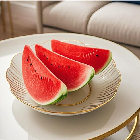 Ebonee Realistic Artificial Watermelon Slices, Lifelike Fake Red Watermelon Slice for Home Kitchen Decor, Simulation Fruit Watermelon Model for Photo Props Party Decoration (3 Pack) in Kuwait