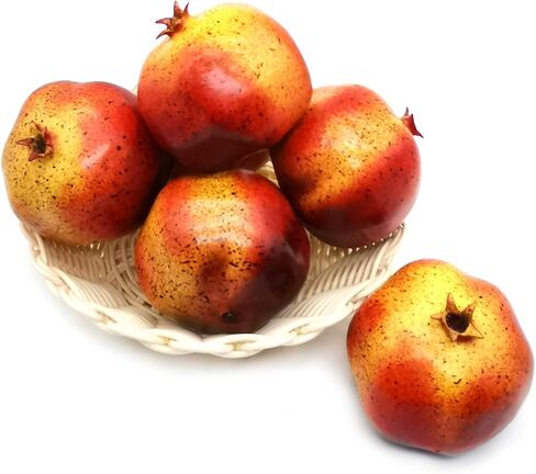 6pcs Artificial Pomegranates Fake Pomegranates Artificial Fruits Vivid Pomegranates for Home Fruit Shop Supermarket Desk Office Restaurant Decorations Or Props in Saudi Arabia