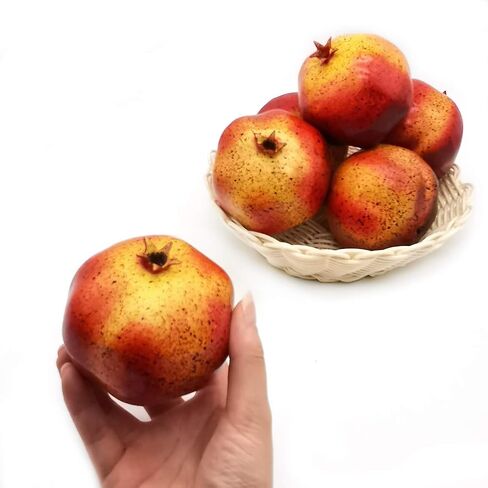 6pcs Artificial Pomegranates Fake Pomegranates Artificial Fruits Vivid Pomegranates for Home Fruit Shop Supermarket Desk Office Restaurant Decorations Or Props in Saudi Arabia