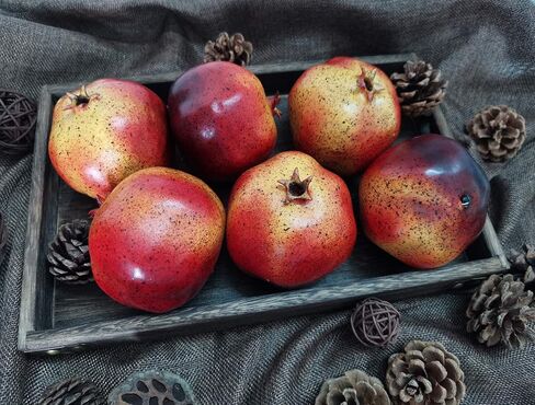 6pcs Artificial Pomegranates Fake Pomegranates Artificial Fruits Vivid Pomegranates for Home Fruit Shop Supermarket Desk Office Restaurant Decorations Or Props in Saudi Arabia