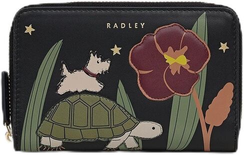 محفظة RADLEY London Midnight Wanderer النسائية الجلدية متوسطة الحجم بسحاب حول المحفظة، بورسيني، أسود، مقاس واحد، سحاب حول المحفظة in Kuwait