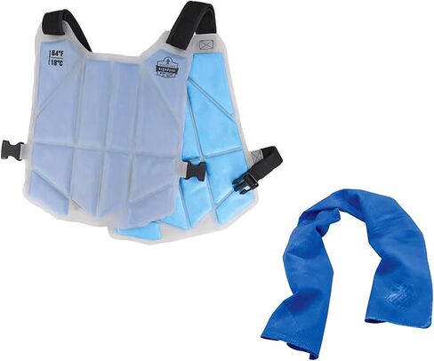 Ergodyne 6210 Phase Change Lightweight Cooling Ice Vest, Cooling Relief for All Environments, Cooling Towel Included in Kuwait