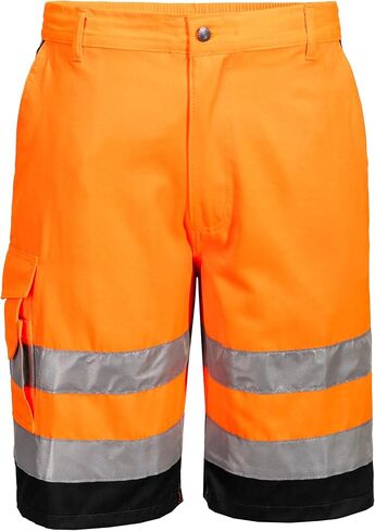 Portwest L043 Hi Vis Lightweight Work Shorts with Reflective Tape and Multi Pocket Storage in Kuwait