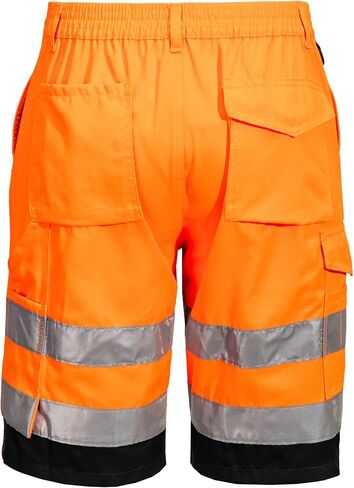 Portwest L043 Hi Vis Lightweight Work Shorts with Reflective Tape and Multi Pocket Storage in Kuwait