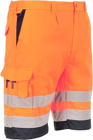 Portwest L043 Hi Vis Lightweight Work Shorts with Reflective Tape and Multi Pocket Storage in Kuwait