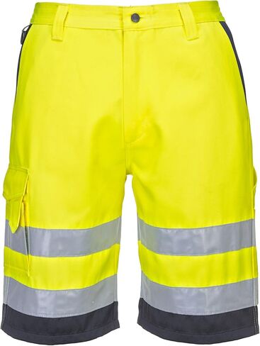 Portwest L043 Hi Vis Lightweight Work Shorts with Reflective Tape and Multi Pocket Storage in Kuwait