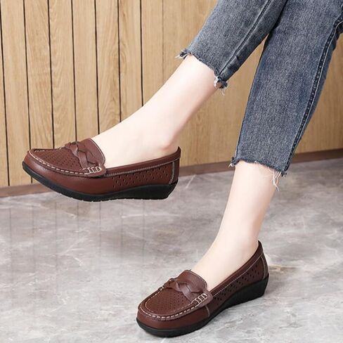 أحذية Penny Loafers النسائية غير القابلة للانزلاق - أحذية كاجوال للعمل قابلة للتنفس مريحة طوال اليوم أحذية قيادة مسطحة للعمل والمكتب والمشي غير الرسمي in Kuwait