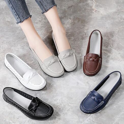أحذية Penny Loafers النسائية غير القابلة للانزلاق - أحذية كاجوال للعمل قابلة للتنفس مريحة طوال اليوم أحذية قيادة مسطحة للعمل والمكتب والمشي غير الرسمي in Kuwait