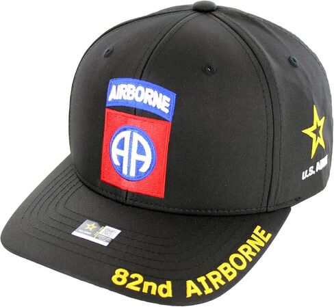 Officially Licensed U.S. Army Military Vietnam Veteran Baseball Cap - 82nd Airborne Embroidered U.S. Flag Premium Quality Adjustable Hook-and-Loop Closure Hat Black in Saudi Arabia