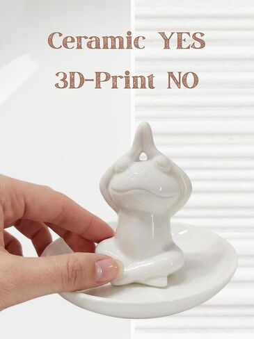 Ceramic Yoga Frog Ring Holder – Yoga Pose Jewelry Tray for Vanity & Kitchen – Zen Meditation Trinket Dish, Whimsical Home Decor & Frog Gifts for Women in Saudi Arabia