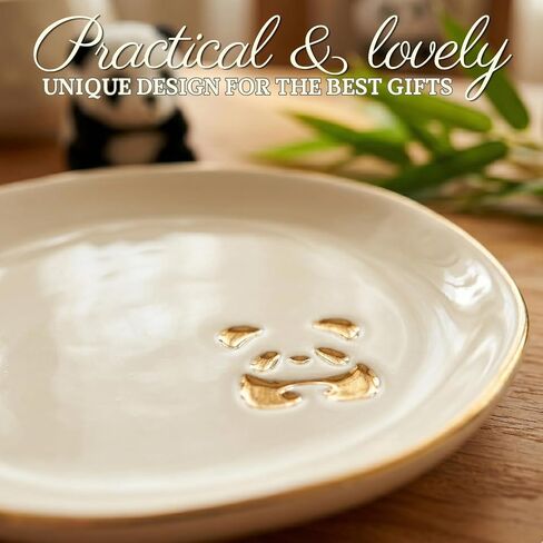 InnoBeta Panda Gifts for Women, Ceramic Jewelry Tray Decorative Trinket Dish for Rings Earring in Saudi Arabia