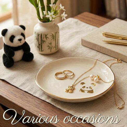 InnoBeta Panda Gifts for Women, Ceramic Jewelry Tray Decorative Trinket Dish for Rings Earring in Saudi Arabia