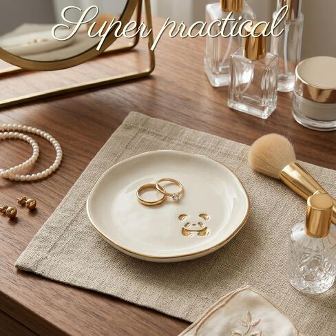 InnoBeta Panda Gifts for Women, Ceramic Jewelry Tray Decorative Trinket Dish for Rings Earring in Saudi Arabia
