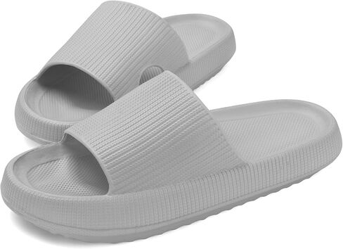 Cloud Slides for Women and Men, 1.7 Inch Thick Sole Pillow Slippers, Non-Slip EVA Quick-Dry Shower Sandals, Lightweight Cushioned House Slides for Indoor and Outdoor in Kuwait