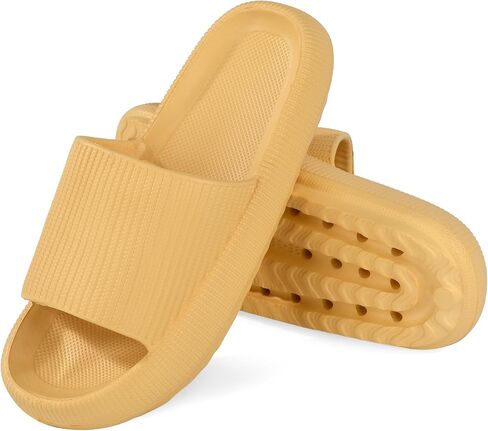 Cloud Slides for Women and Men, 1.7 Inch Thick Sole Pillow Slippers, Non-Slip EVA Quick-Dry Shower Sandals, Lightweight Cushioned House Slides for Indoor and Outdoor in Kuwait