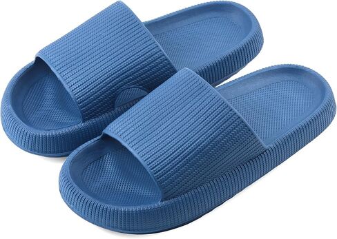 Cloud Slides for Women and Men, 1.7 Inch Thick Sole Pillow Slippers, Non-Slip EVA Quick-Dry Shower Sandals, Lightweight Cushioned House Slides for Indoor and Outdoor in Kuwait
